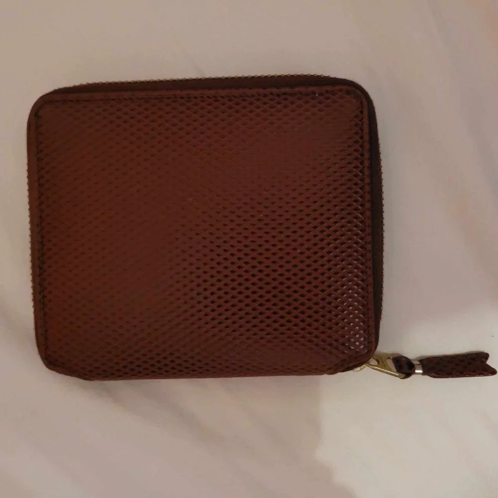 Maroon Comme des Garcons Square Zip Wallet - Picture 1 of 2